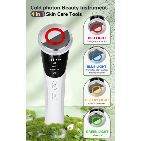 Hot Cold Compress And Red Light Therapy Micro Current Face Device Electric Heating 3W