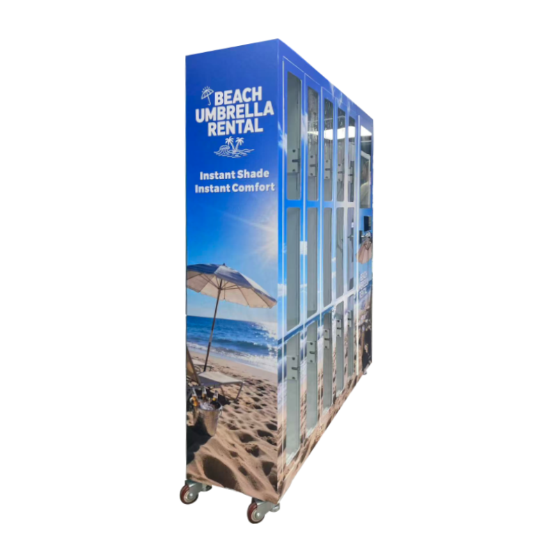 Beach Sun Umbrella Rental Locker Vending Machine for Rental & Return – Card Reader for Beaches & Outdoor Resorts