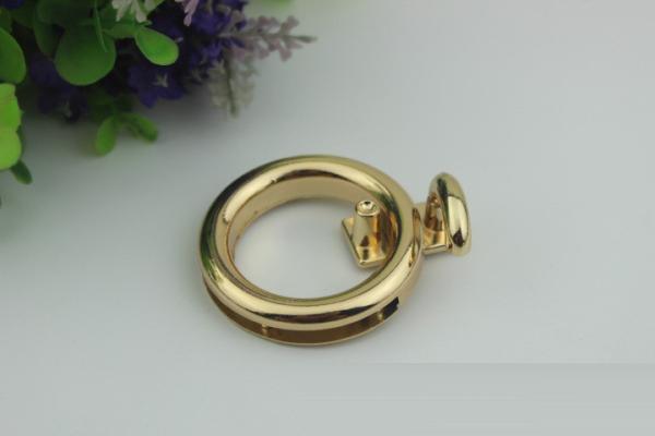 Wholesale high quality lady bag lock light gold metal twist turn decorative lock for bags
