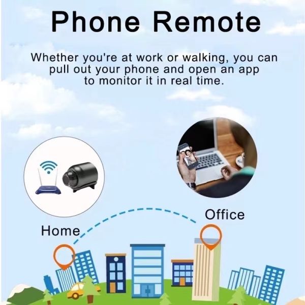 APP Remote Monitoring Mini Camera WiFi With 140° Wideangle 1920*1080p Resolution
