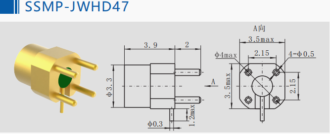 Mini SMP/SSMP серия мужской прямоугольный поверхность монтаж ковар Pin PCB сварщик RF соединитель