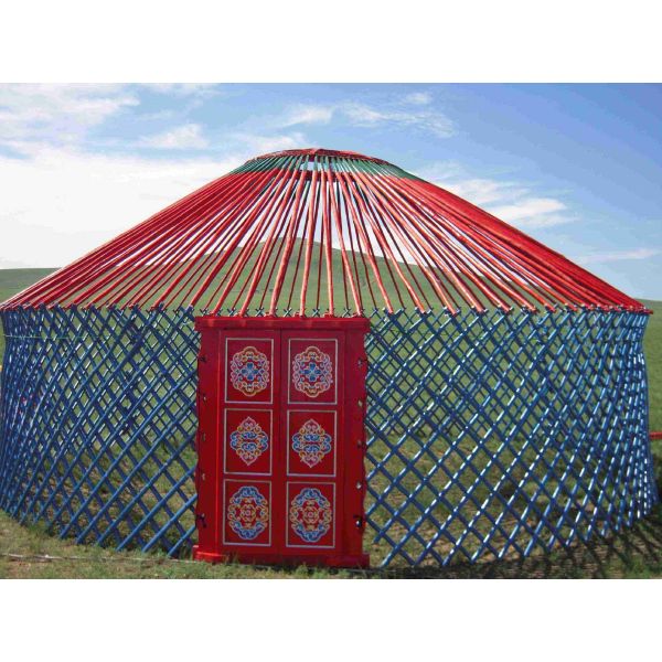 Wind Resistant Mongolian Yurt Tent With Circular Galvanized Steel Pipe Bracket