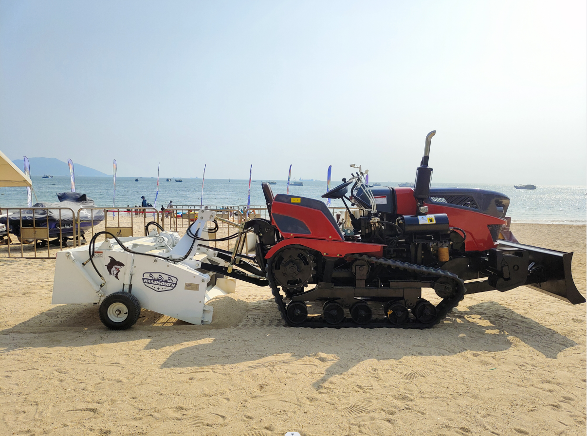 HANDSOMER 1200 Ride-On Beach Cleaner | 60HP Tractor Hydraulic Rotary Sand Sifting Machine