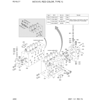 31N6-10110 Hyundai R210-7 R210LC-7 R220LC-7 R215LC Главный клапан управления