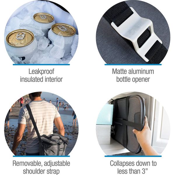 30 Cans Insulated Beach Bag Cooler , 20 Liter Handbag Cooler Bag With Shoulder Strap