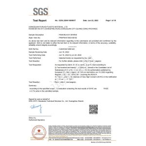 Dongguan Pruisi Plastic Materials Co., Ltd Certifications