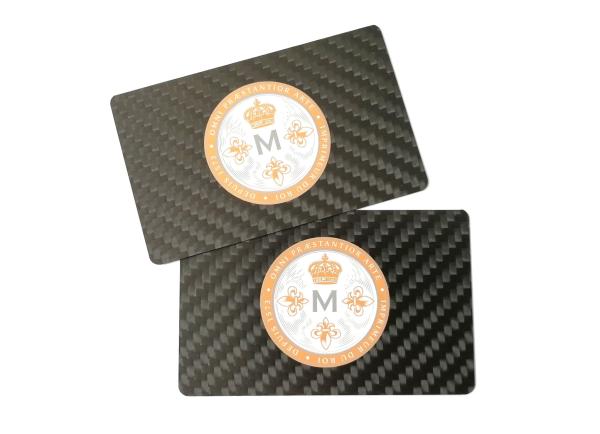 Carbon Fibre Black Card Silkscreen Printing Logo 85x54x0.5mm