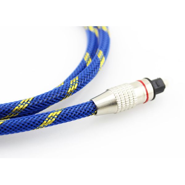 Оптически мужчина кабеля цифров аудио к мужским веревочке покрытой золотом Knited голубой 5,1 для домашнего кинотеатра Soundbar