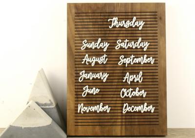 Non Black Felt Menu Letter Board Solid Oak Wooden Message Board with Stand