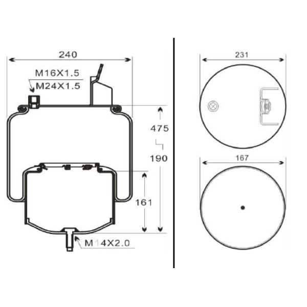 1075891 1076416 6608NP01 W01-M58-8474 Air Suspension Spring For 