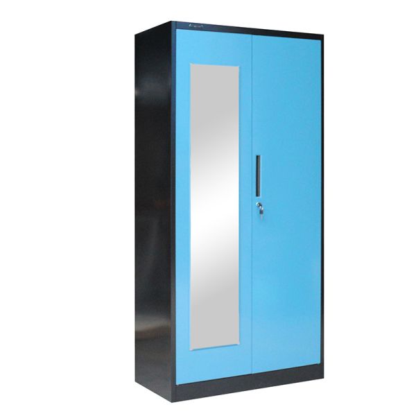 2 Door Metal Wardrobe Cabinet Steel Bedroom Furniture Storage & Closet