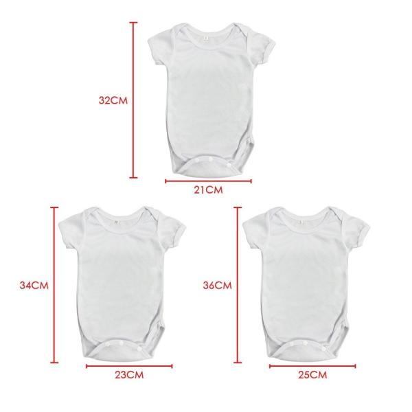 Customizable White Short Sleeve Newborn Romper For Sublimation Heat Transfer Printing