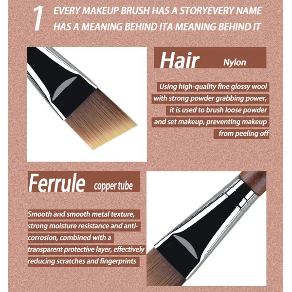 TOUCH UP 04  Foundation Brush Synthetic Hair Copper Multi-Functional Angled Makeup Brush Manufactor
