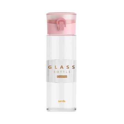 ODM 300ml Flip Top Lid Insulation Glass Tea Bottles With Strainer