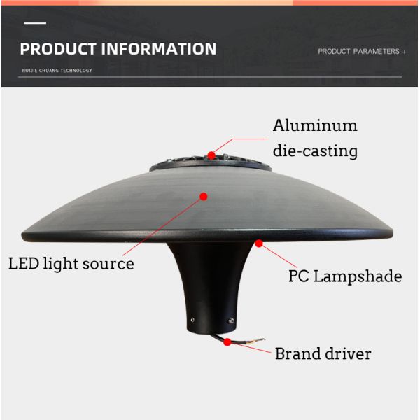 50w Luminaire Outdoor Post Top Pole Light For Streets Driveway Lights