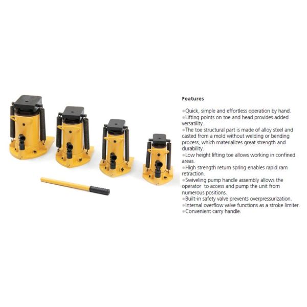 Steel Materials Heavy Duty Hydraulic Jacks Built In Safety Valve Piston Toe Jack Hydralic Jack