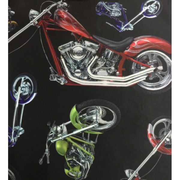 New Printing !  100% cotton MOTORCYCLE Pattern for casual clothing Jacquard knitted fabric