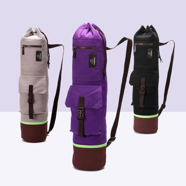 Large Capacity Yoga Mat Carry Bag Carrier Durable Canvas Cotton Yoga Pilates Backpack