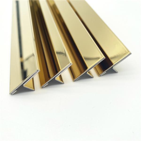 Size 8mm 10mm 15mm 20mm T Shape Gold Or Silver Colour Metal Tile Trim