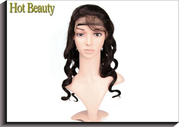 Loose Wave Human Hair Front Lace Wigs Natural Hairline , Tangle Free