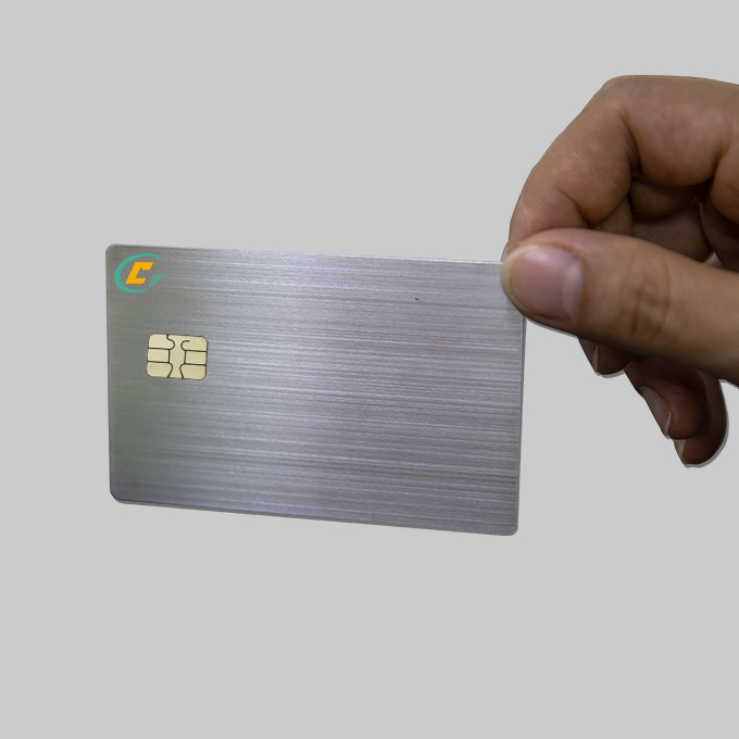 Stainless Steel Contact IC Chip Metal Card with 0.8mm Thickness and Customizable Colors for Business Use