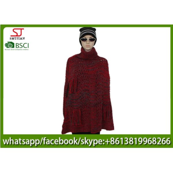 410g 110*110cm 100%Acrylic Knitting Mixed Yarn waistcoat poncho factory keep warm fashion match clothes