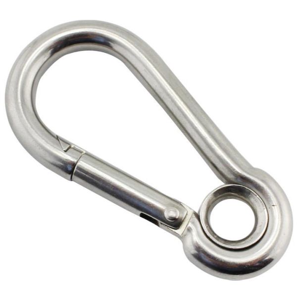 Strength Spring Buckle 316 Stainless Carabiner With Ring Rust Resistance