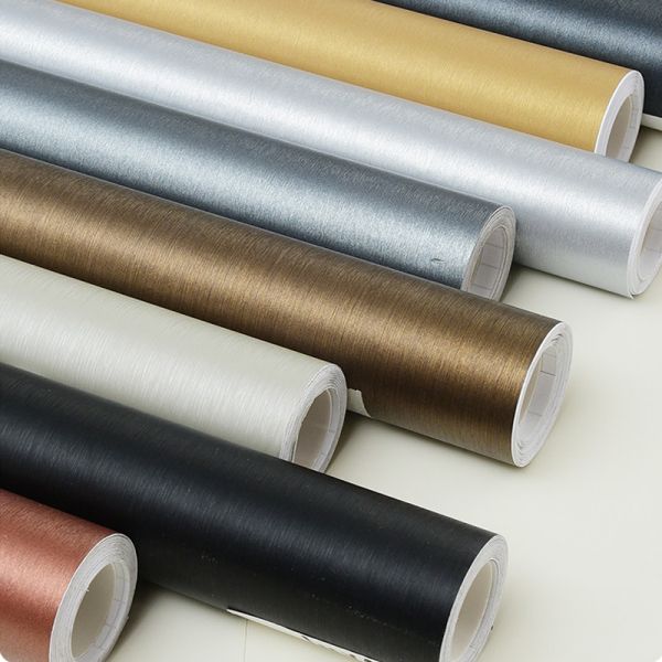 Anti Fingerprint Metallic PVC Film Brushed Surface PVC Decorative Foil