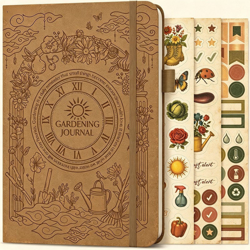 Garden Maintenance Log Book With Hardcover And Elastic Closure For Plant Tracking