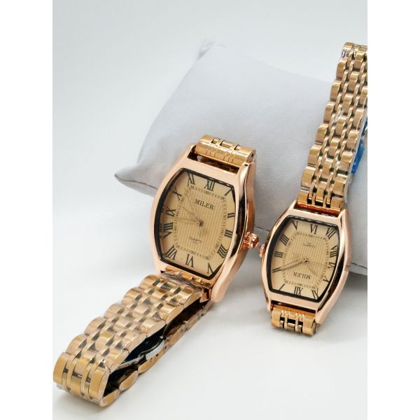 Китайская фабрика Горячий любитель Роскошный бизнес Нержавеющая сталь Золото Классические водонепроницаемые Часы для пар