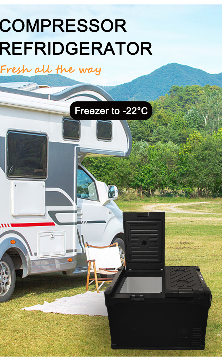 Compresseur à courant continu portable mini congélateur de 45L Idéal pour les voyages et le camping