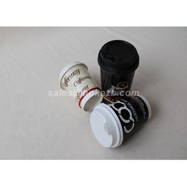 Printed 22oz Double Wall Disposable Paper Cups With Lids For Hot Coffee Drinking