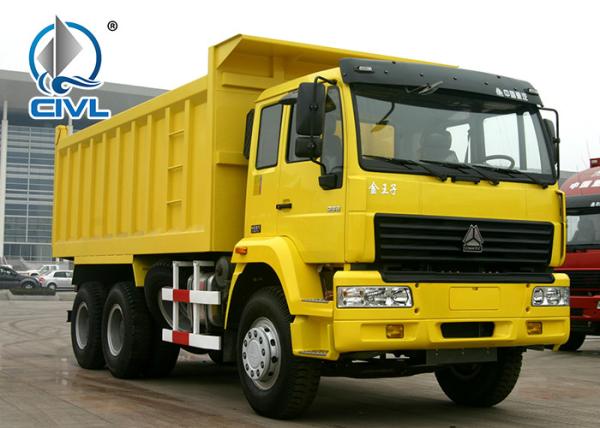 Heavy Duty Dump Truck / Diesel 6 x 4 Dump Truck Yellow 336 Horsepower Manual