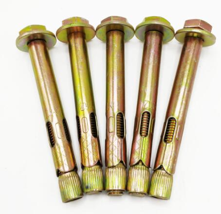 Zinc Plated Hex Head Bolt Sleeve Anchor With Hexagon Head Expansion Bolt