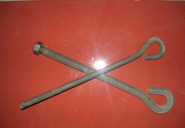 Metal M12 J Hook Anchor Bolts , Grade 10.9 Foundation Anchor For Concrete Foundation