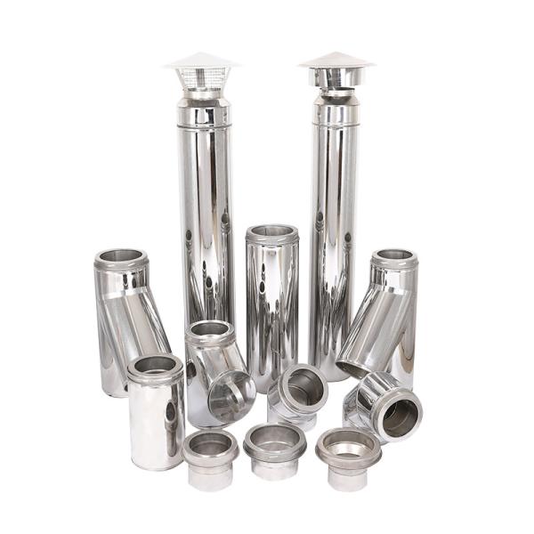 90 Degree 6 Inch Double Wall Stove Pipe Kit Seamless Welded With Inside Seal