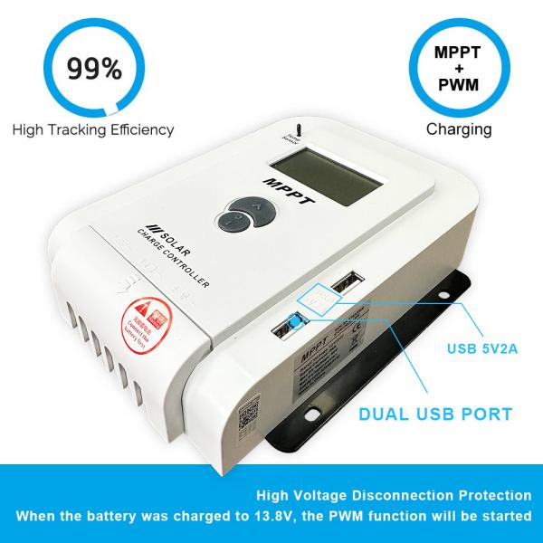 10A 20A 30A 40A 50A 60A Mppt Pwm Solar Control 12V 24V Auto Regulator Regulateur Solar Panel Battery Charge Controller