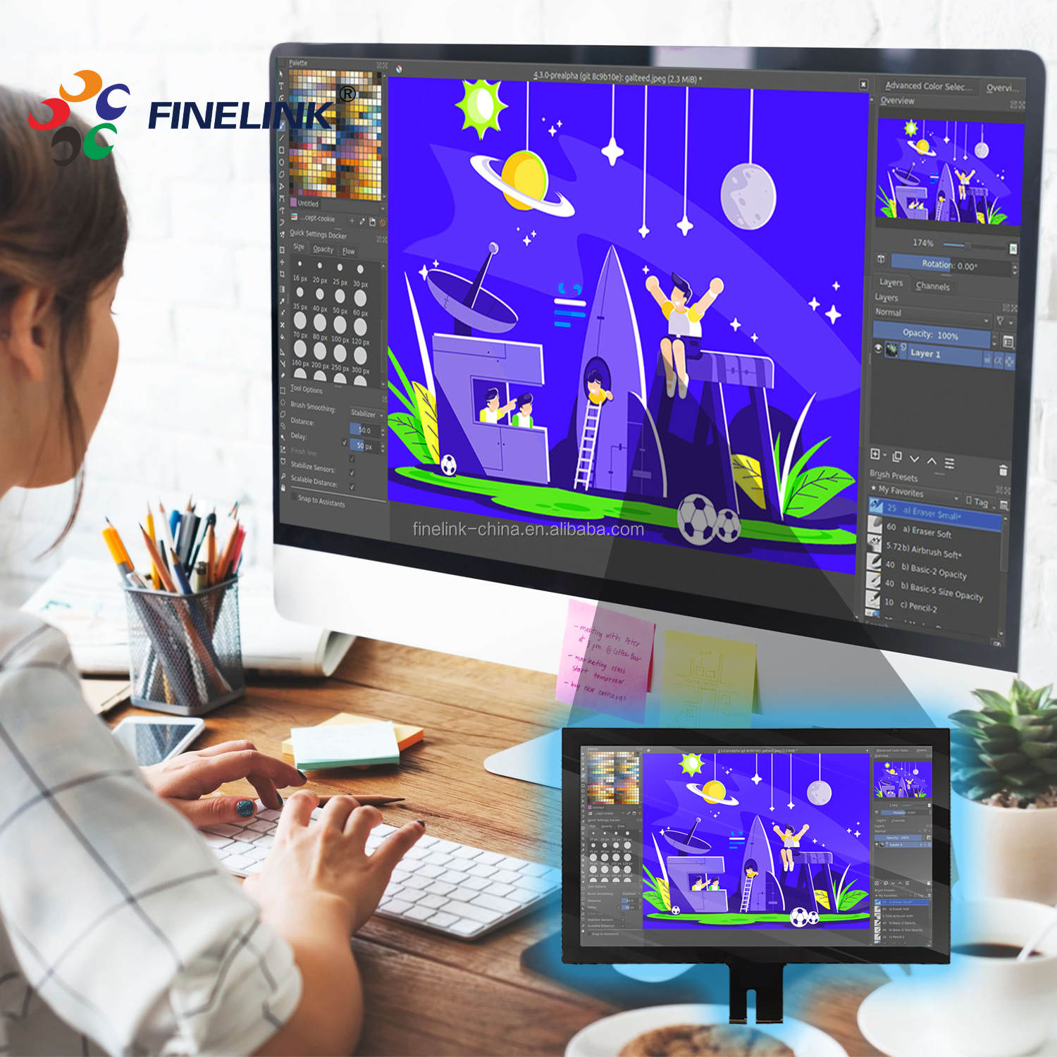 19Ecrã sensível ao toque multi-toque de 0,5 polegadas