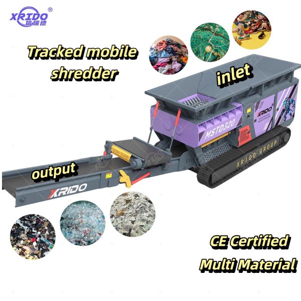 55 Kw Power Double Shaft Design Tracked Mobile Shredder with High Efficiency Low Energy Consumption for Waste Processing