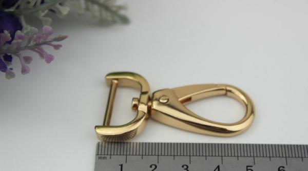 Durable nickel free 3 color zinc alloy metal 20 mm eye bolt d ring snap hook for handbag