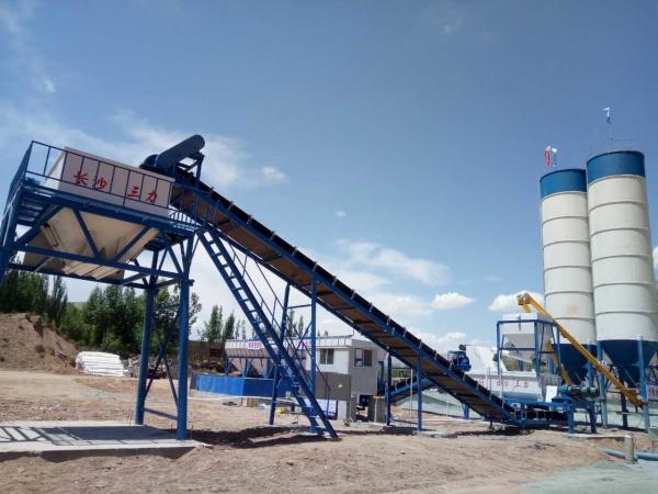 Dry Concrete Mixing and Conveying Machine 50 90m3/h Batching Plant Ready Mix Concrete