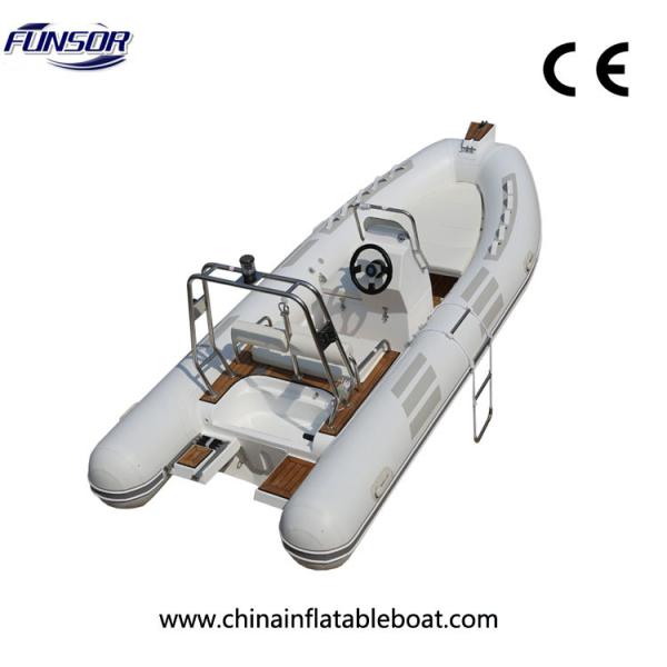 White Color RIB  FHH R480 Folding Inflatable Boat For Fishing And Rescue