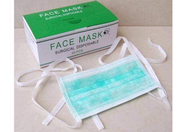 3 Layer Disposable Breathing Mask / Non Woven Surgical Mask With Ties