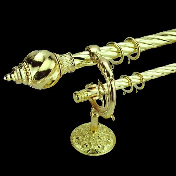 0.5mm Polished Curtain Rod Bracket Arrow Metal Sliding curved Twisted Birch Fitting