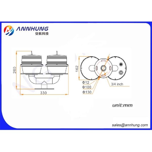 Low - Intensity LED Aviation Obstruction Light With Red Emitting Color