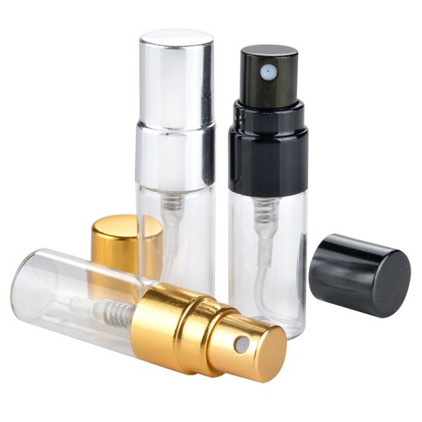 3ml Small Cosmetic Glass Bottles Golden Or Silver Cap For Perfume / Lotion