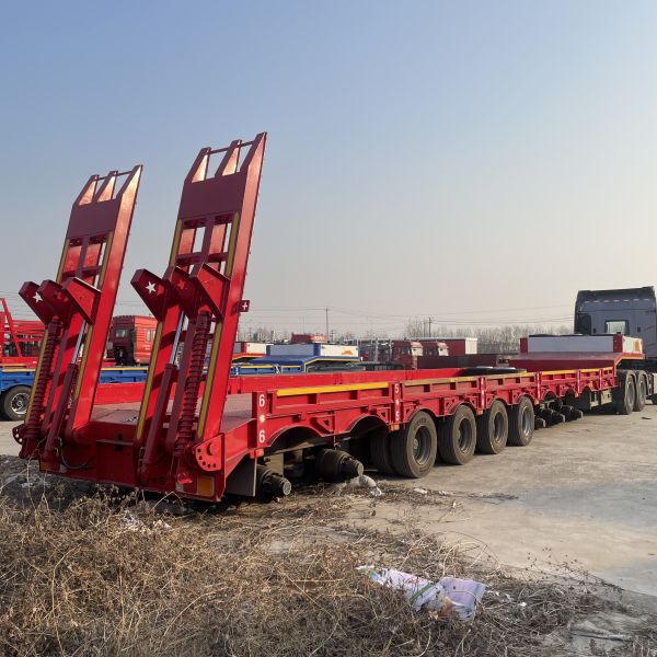 80 Ton Hydraulic Extendable 9 Axle Gooseneck Lowboy Trailer with Mechanical Suspension