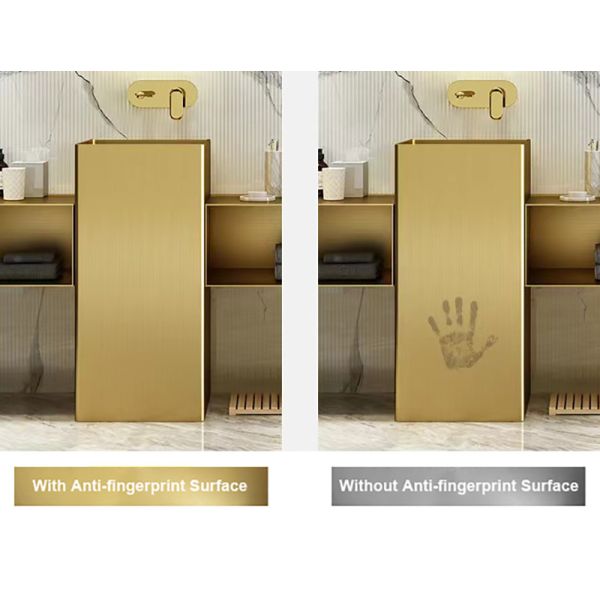 Square Column Stainless Steel Pedestal Sink Washbasin Floor Standing Type