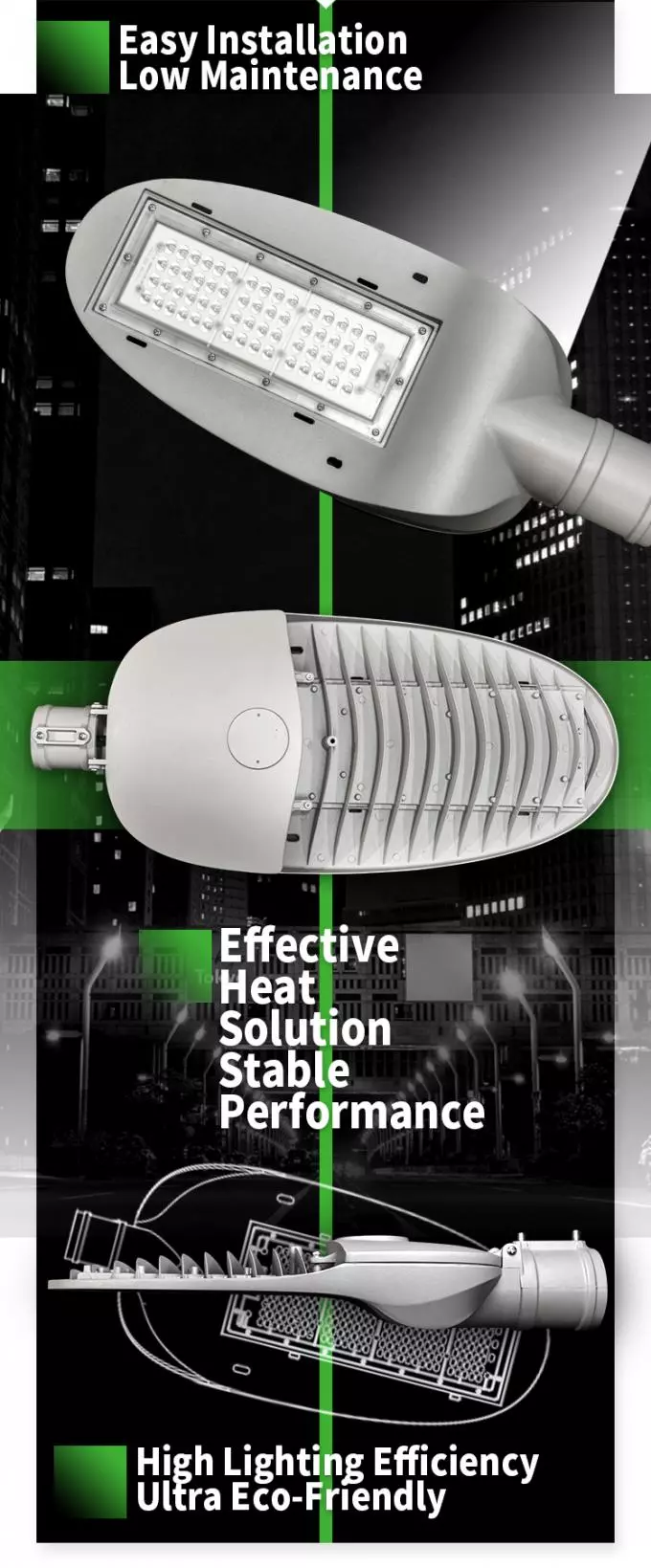 Ip66 20w 40w 60w Led Roadway Lighting Integrated 6500k Ik09