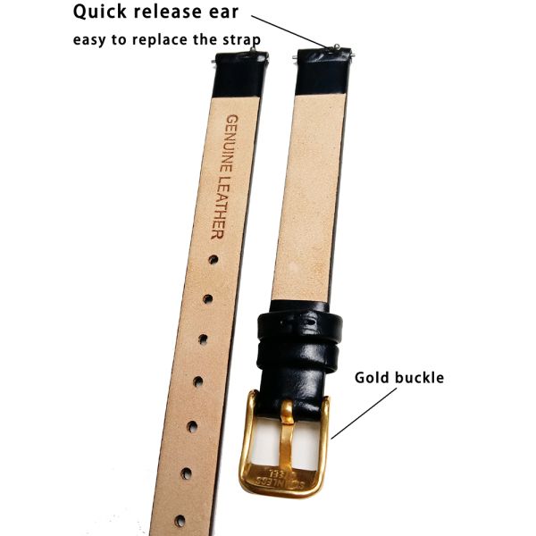 10mm Genuine Cow Leather Watch Strap Quick Detachable Ear Superfine Beautiful